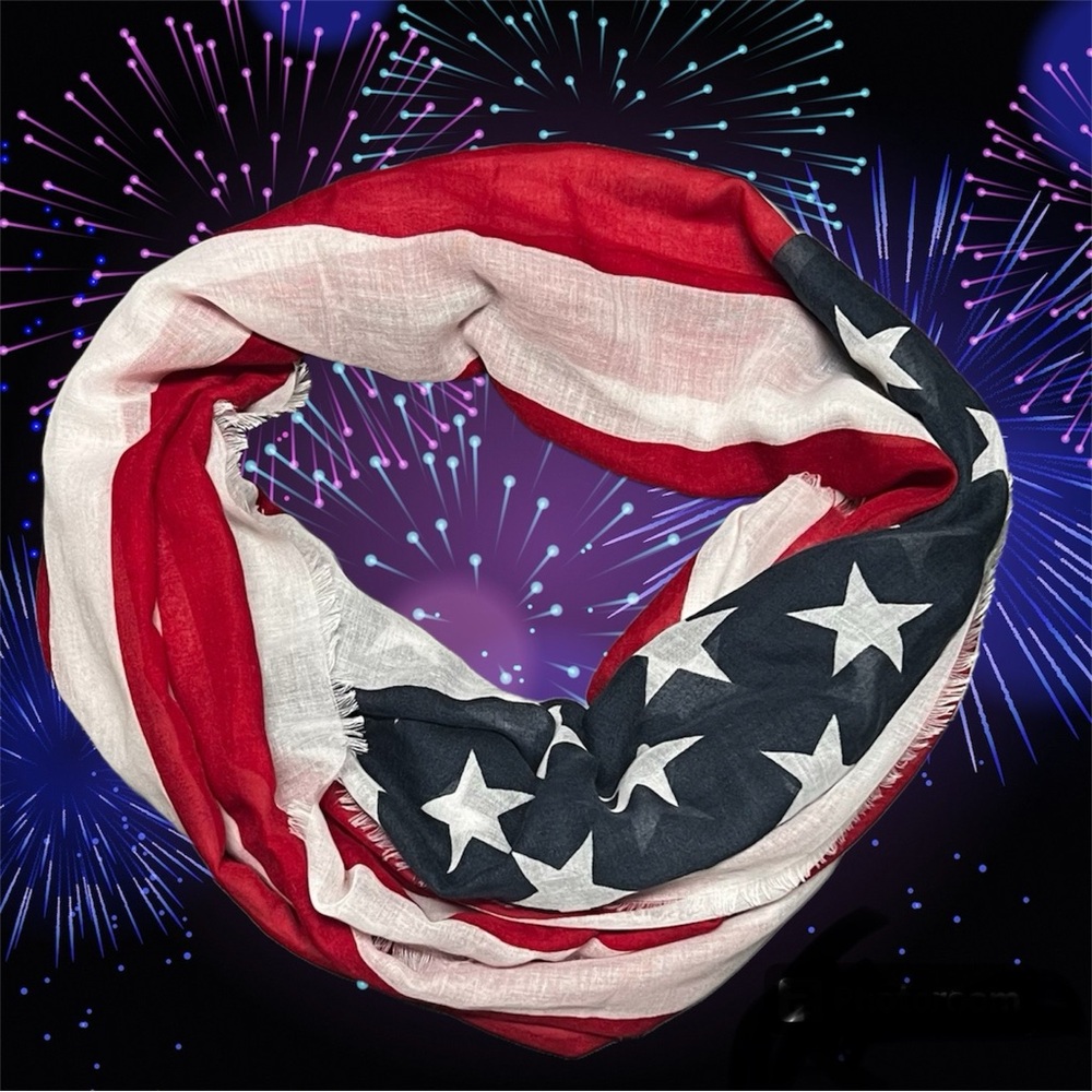 American Flag Stars and Stripes Lightweight Scarf by Old Navy, NWOT